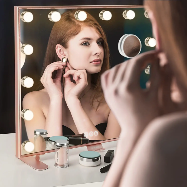 Vanity Mirror with Lights, Hollywood Makeup Mirror with Lights, Touch  Control, 3 Color Lighting Modes, Dimmable, Detachable 10X Magnification  Mirror