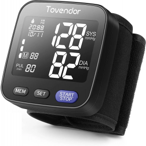 Tovendor Blood Pressure Monitor, Portable Automatic Digital BP Monitor Irregular Heart Beat Detection with Large Display Screen Adjustable 5.3"-8.5" Cuff for Home Travel Use