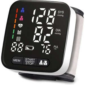 Wrist Blood Pressure Monitor, Tovendor Home Automatic Digital Blood Pressure Machine with 2 AAA Battery and Portable Carrying Case, 2 * 90 Reading Memory Dual Users Mode