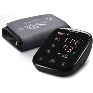 Tovendor Blood Pressure Monitor Automatic Upper Arm Machine, Smart Touch Key Screen, Large Backlit Display Adjustable Cuff, Irregular Heartbeat & Hypertension Detector, Batteries Included